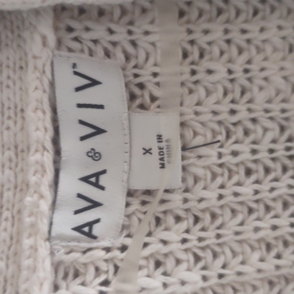 Ava & Viv Chunky button -Down Sweater cream color X - Picture 2 of 5
